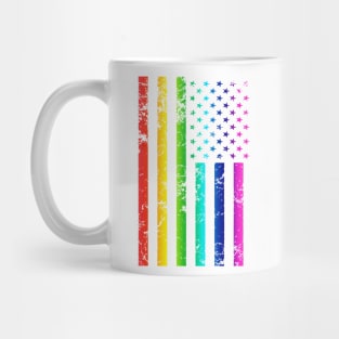 Rainbow American Flag Mug